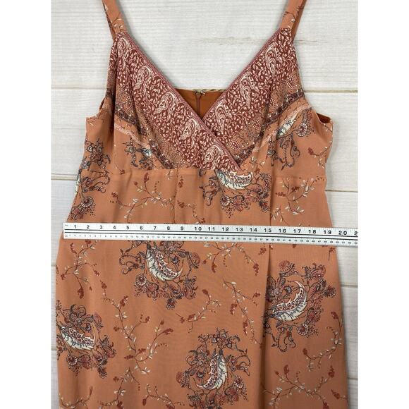 J Jill Dress Sz 18P Peach Floral Lined Chiffon Mini Slip Sleeveless Zip Boho NWT - Picture 7 of 12